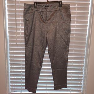 Silver cropped dress pants